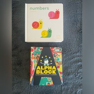 Bundle of 2 baby and toddler books for alphabet and numbers